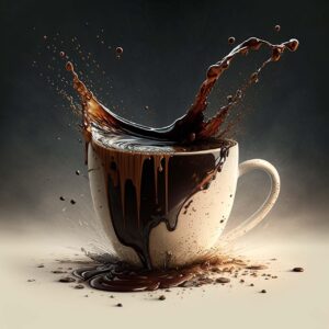 Tazza di caffè amaro su un tavolo, simbolo delle abitudini quotidiane.